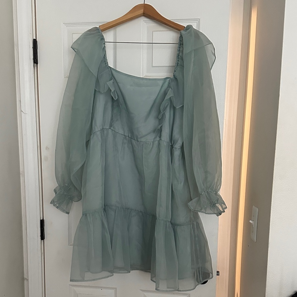 Eloquii Soft Green Chiffon Dress